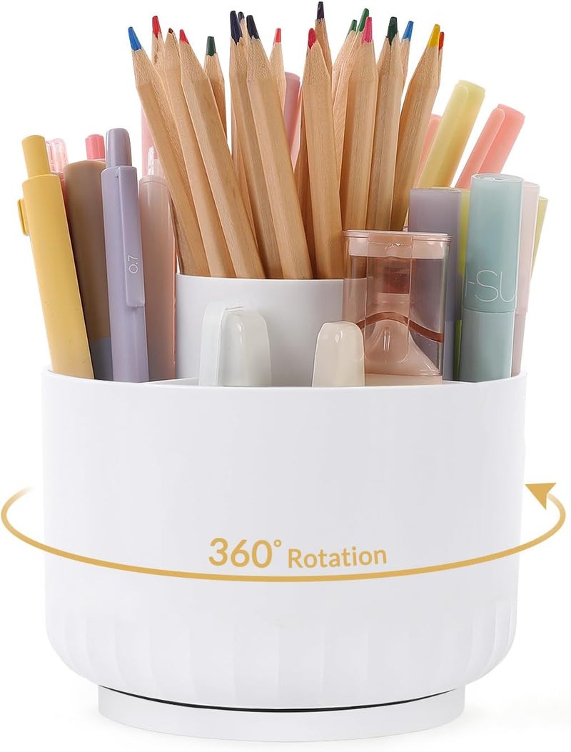 Skydue 360 Degree Rotating Desk Organizer, Dual-Purpose Pencil Pen Holder for Desk, Rotating Pencil Cup, Office Supplies, Desk Decor for Office, School, Home - Image 1