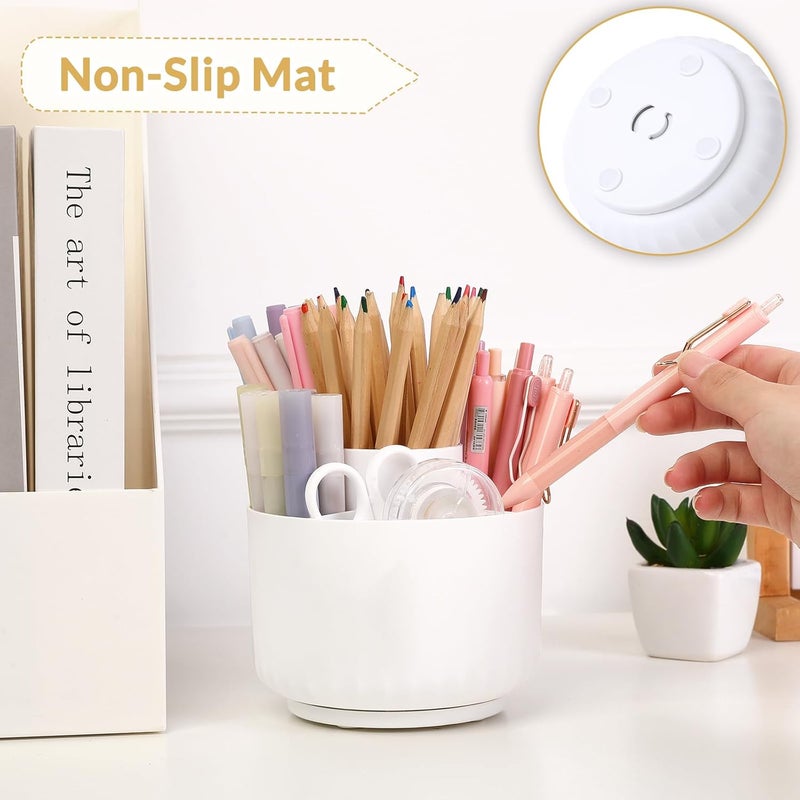 Skydue 360 Degree Rotating Desk Organizer, Dual-Purpose Pencil Pen Holder for Desk, Rotating Pencil Cup, Office Supplies, Desk Decor for Office, School, Home - Image 4