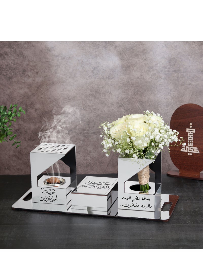 Story Of Candle - An Incense Burner and a Bridal Bouquet with an Incense Box and a Tray that Comes with a Distinctive Phrase - Image 1