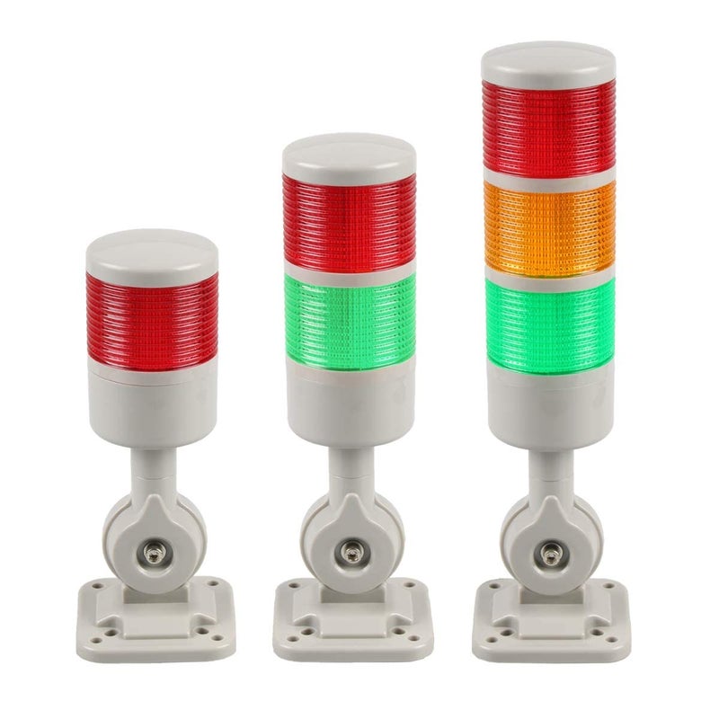 Luban Stack Lights, Industrial Signal Tower with Rotatable Base, Steady/Flashing Light Switchable, 12V/24V DC (3-Layer, No Buzzer) - Image 3
