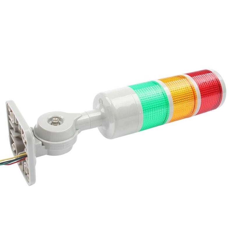 Luban Stack Lights, Industrial Signal Tower with Rotatable Base, Steady/Flashing Light Switchable, 12V/24V DC (3-Layer, No Buzzer) - Image 2