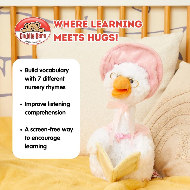 Cuddle Barn â€“ Mother Goose Animated Stuffed Animal Reads Nursery Rhymes, 14â€ - Image 4