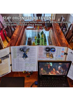 CZYY Dm Screen Ledges Set Of 2Pcs Random Dice Set Included - Acrylic Shelves Hang On Gm Screen Holds For Dice, Pens, Cards, Miniatures - Clear Clutter And Mess Behind Screen  - Image 3
