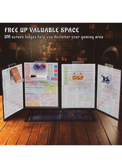 CZYY Dm Screen Ledges Set Of 2Pcs Random Dice Set Included - Acrylic Shelves Hang On Gm Screen Holds For Dice, Pens, Cards, Miniatures - Clear Clutter And Mess Behind Screen  - Image 2