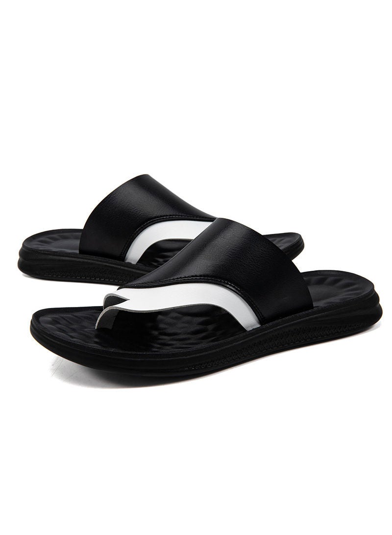 Sharpdo Mens Sandals Flip Flops for Men Shoes with Toe Ring Casual Summer Leather - Image 3