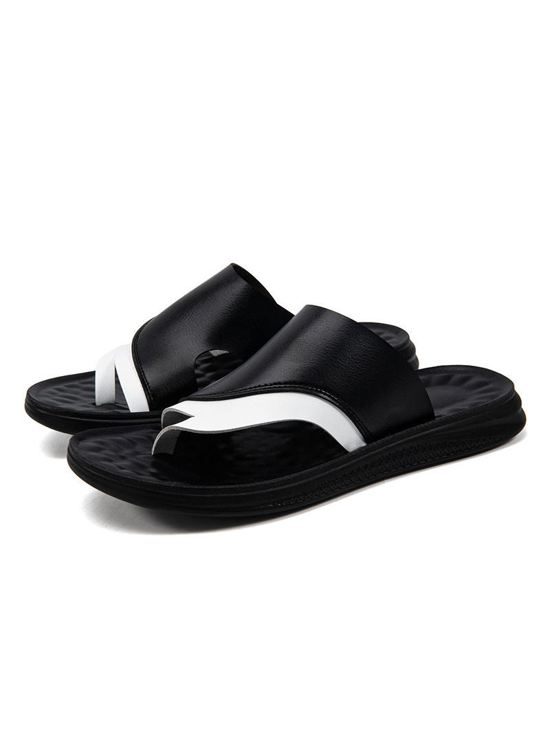 Sharpdo Mens Sandals Flip Flops for Men Shoes with Toe Ring Casual Summer Leather - Image 1