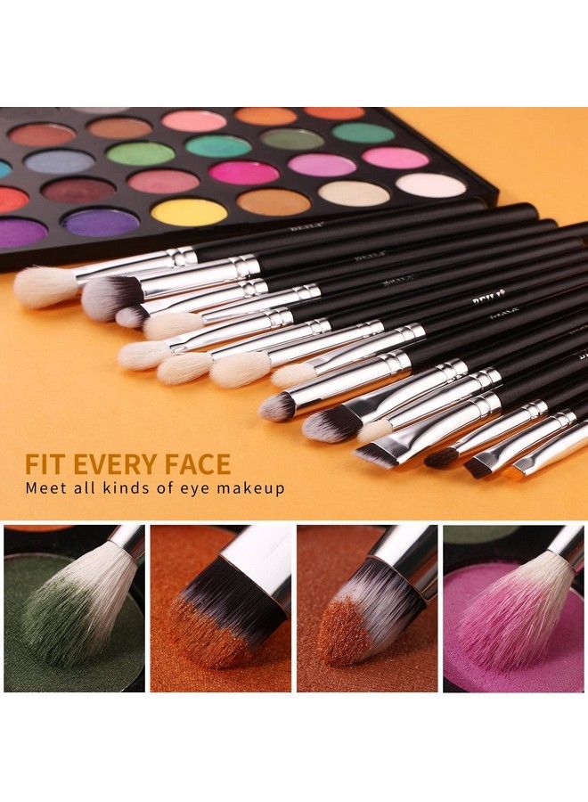 BEILI Makeup Brushes ; Set Of 15Pc Makeup Brushes For Professionals ; Classic Black & Silver Color Synthetic Kabuki Foundation Blending Brush ; Make Up Applicators Brush Set - Image 3