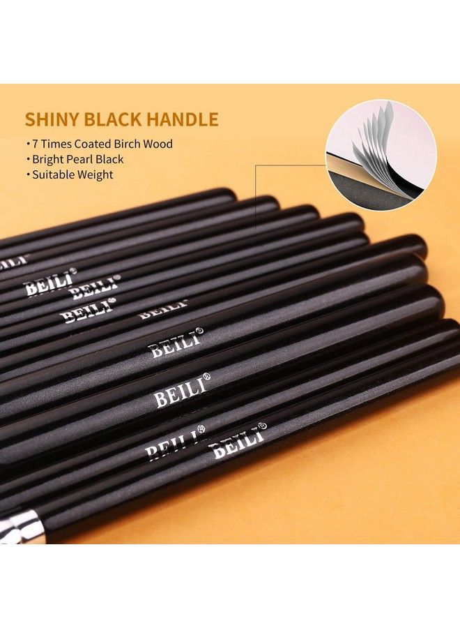 BEILI Makeup Brushes ; Set Of 15Pc Makeup Brushes For Professionals ; Classic Black & Silver Color Synthetic Kabuki Foundation Blending Brush ; Make Up Applicators Brush Set - Image 5