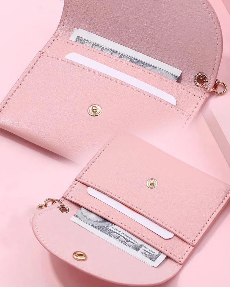 جيمبو Credit Card Holder Minimalist Double Compartment Wallet and Card Holder Unisex Vegan Leather Card Holder