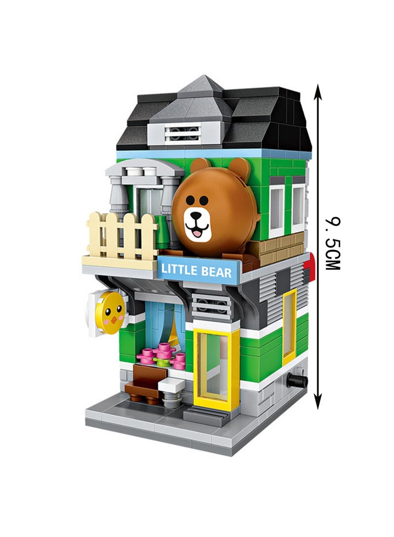 مجموعة مكعبات بناء من Bear Store Street View مكونة من 430 قطعة، مجموعة بناء إبداعية DIY، ألعاب تجميعية للأطفال والكبار، أثاث منزلي - Image 2