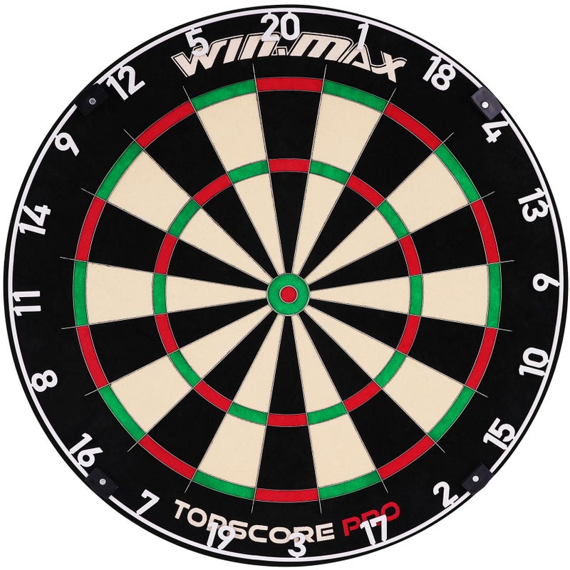 win.max لوحة دارت WIN.MAX PRO - لوحة دارت من الفولاذ بسن برستل للبالغين مجموعة لوحة دارت بسن برستل مع 12 سهم معدني، حلقة أرقام دوارة، هدف خالي من الدبابيس - Image 1