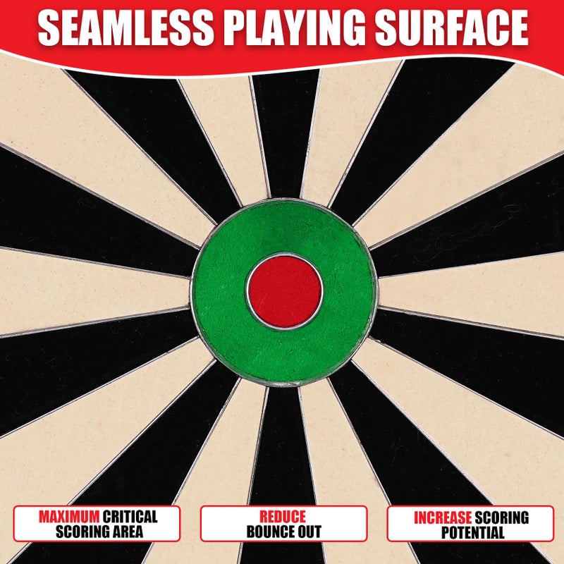 win.max لوحة دارت WIN.MAX PRO - لوحة دارت من الفولاذ بسن برستل للبالغين مجموعة لوحة دارت بسن برستل مع 12 سهم معدني، حلقة أرقام دوارة، هدف خالي من الدبابيس - Image 5