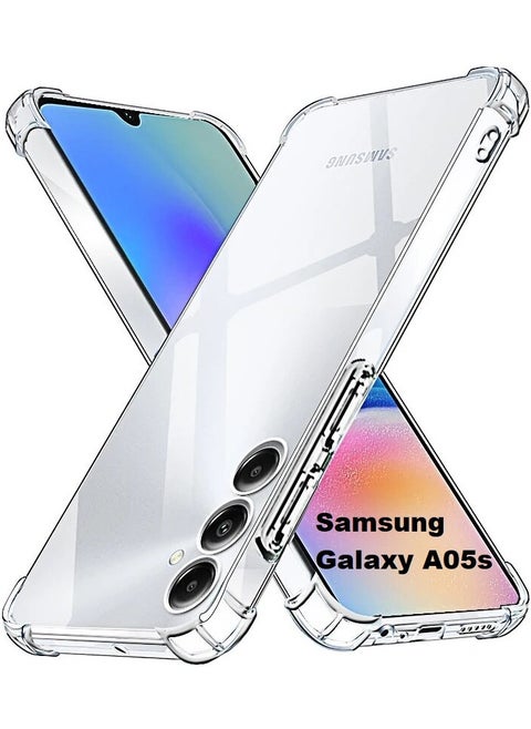 Samsung Galaxy A05s Clear Transparent Case Soft Flexible TPU Back Cover Anti Drop Shockproof Case with Reinforced edge Bumper Corner for Samsung Galaxy A05s