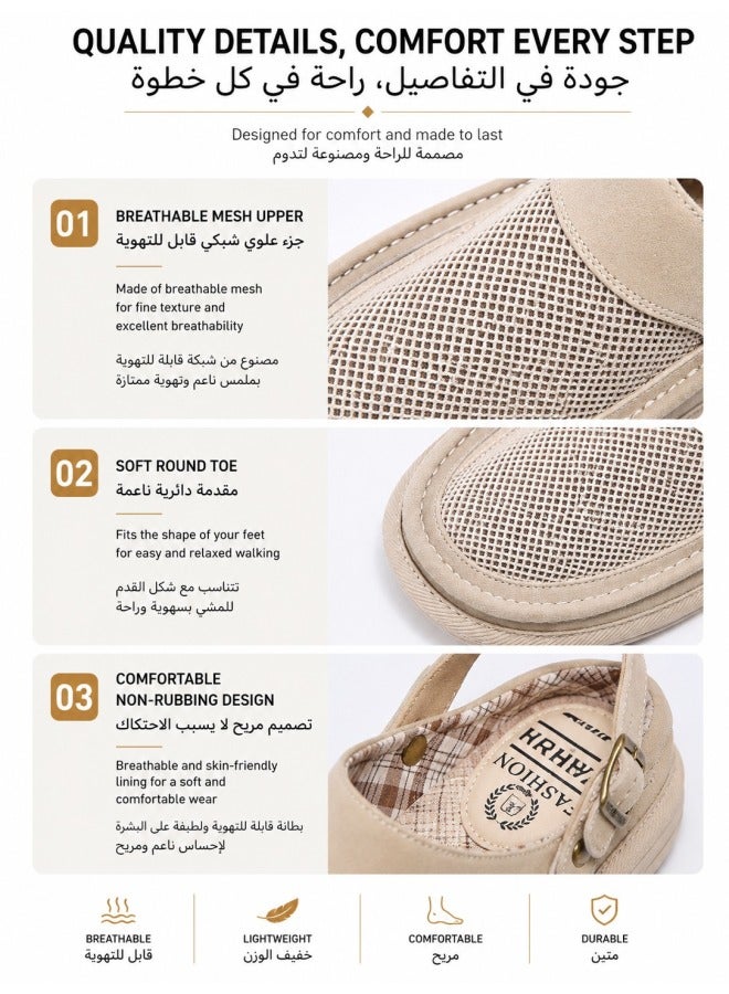 Men's Breathable Mesh Casual Sandals with Soft Sole & Adjustable Buckle for Walking, Travel & Everyday Wear - Image 2