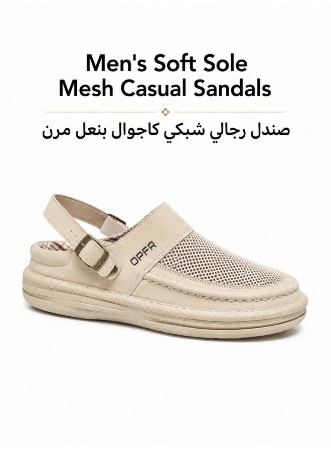 Men's Breathable Mesh Casual Sandals with Soft Sole & Adjustable Buckle for Walking, Travel & Everyday Wear - Image 1