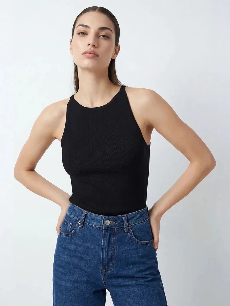 BIG DART BDART Ribbed Sleeveless Crew Neck Tank Top