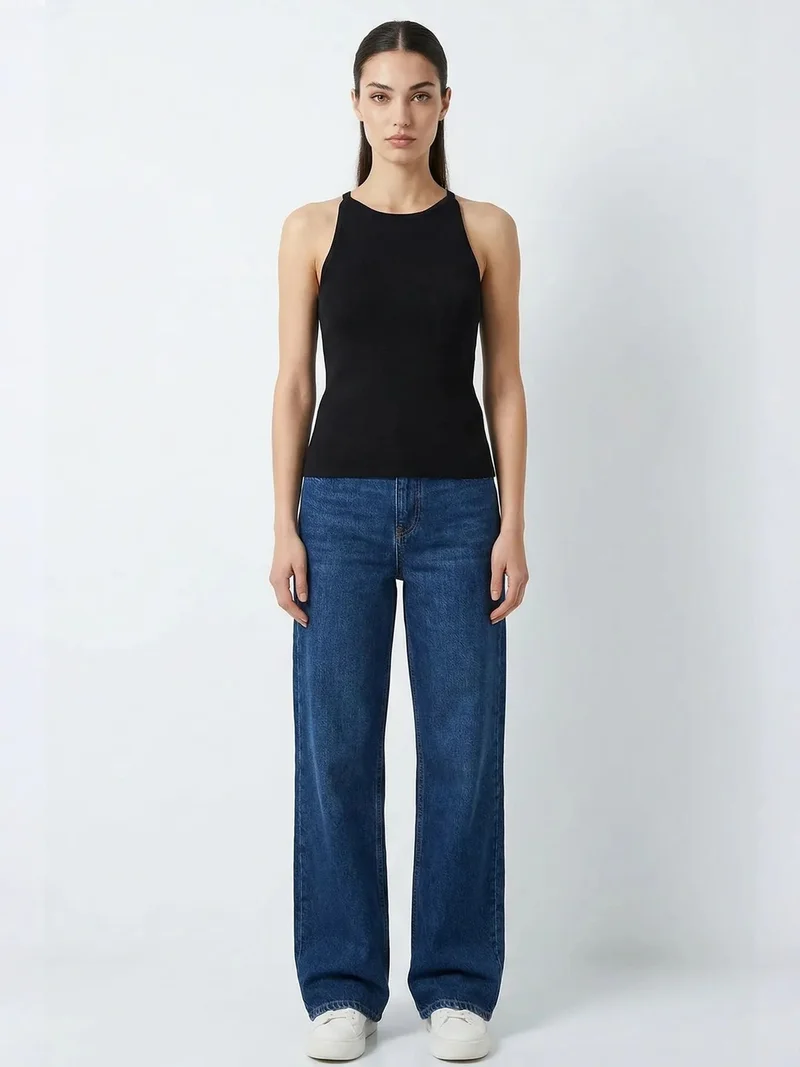 BIG DART BDART Ribbed Sleeveless Crew Neck Tank Top