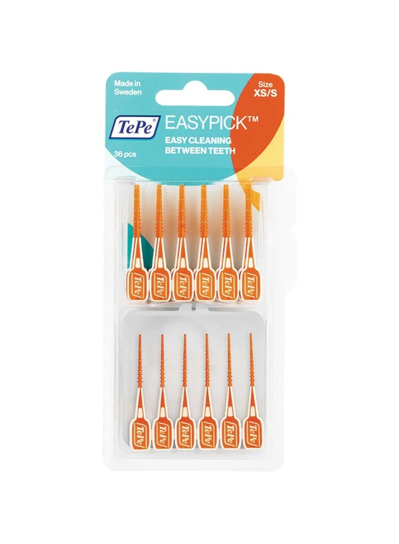Tepe Dental Floss Picks, Dental Floss Picks, Floss Picks,  Orange, 36 Pack. - Image 1