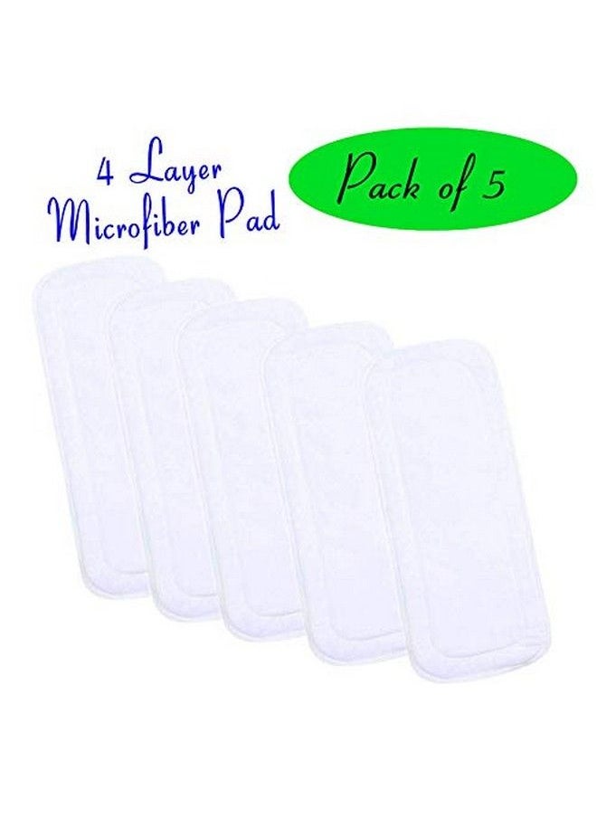 The Little Lookers � 4 Layer Nappy Cloth Liners Washable & Reusable Microfiber Diaper Insert Pads For Babies;Infants;Children;Toddlers (White Pack Of 5)  - Image 3