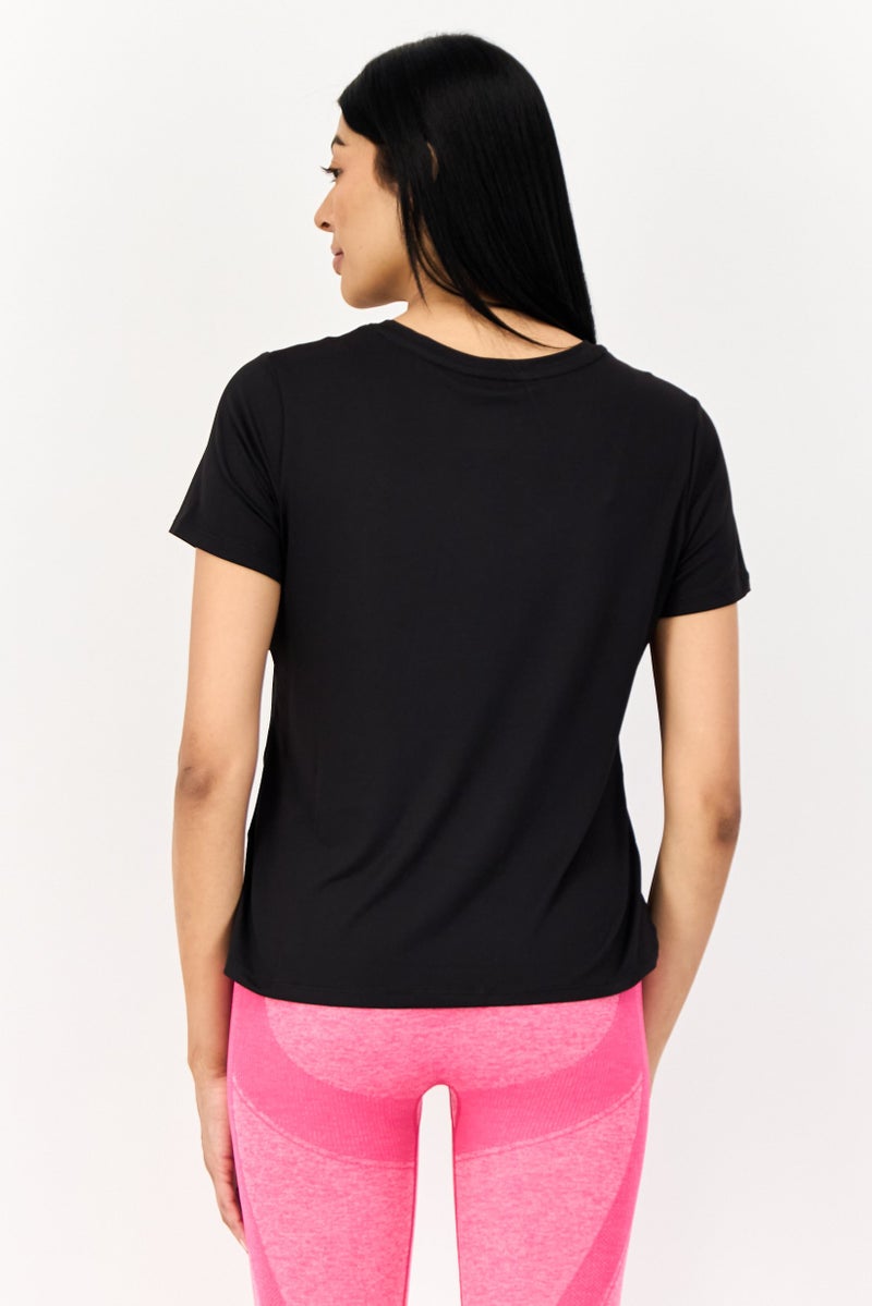 SKECHERS Women Sportswear Fit Short Sleeve Training T-Shirt, Black - Image 4