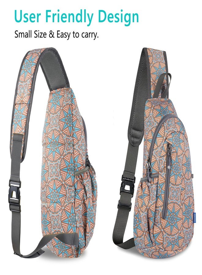 TITECOUGO Small Sling Bag Lightweight Crossbody Bag for Easter Gifts Women Men Hiking Backpack Travel Shoulder Bag Chest Daypack for Gym Work Outdoor Sports Mix-floral Pattern - Image 3