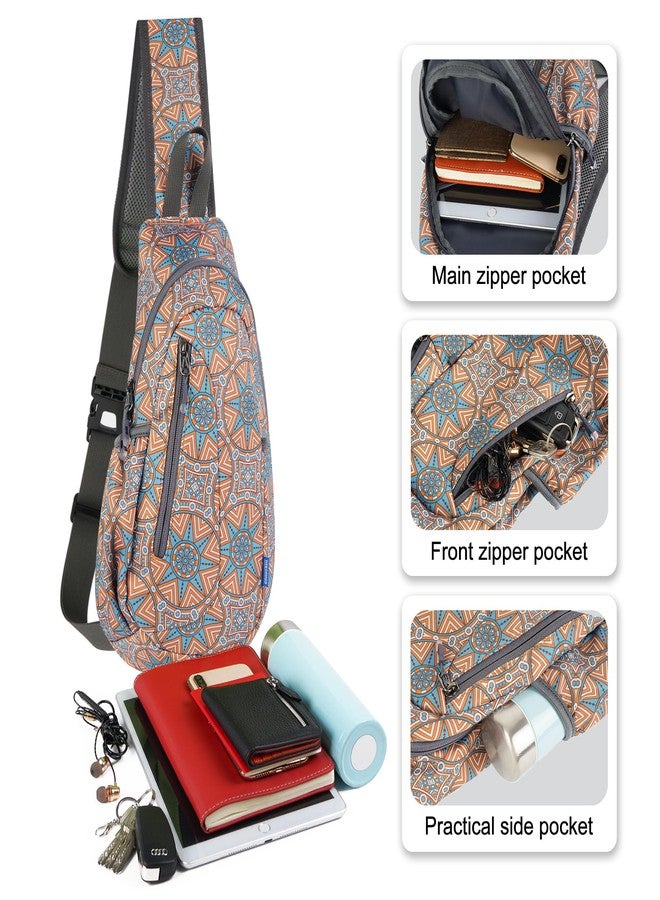 TITECOUGO Small Sling Bag Lightweight Crossbody Bag for Easter Gifts Women Men Hiking Backpack Travel Shoulder Bag Chest Daypack for Gym Work Outdoor Sports Mix-floral Pattern - Image 2