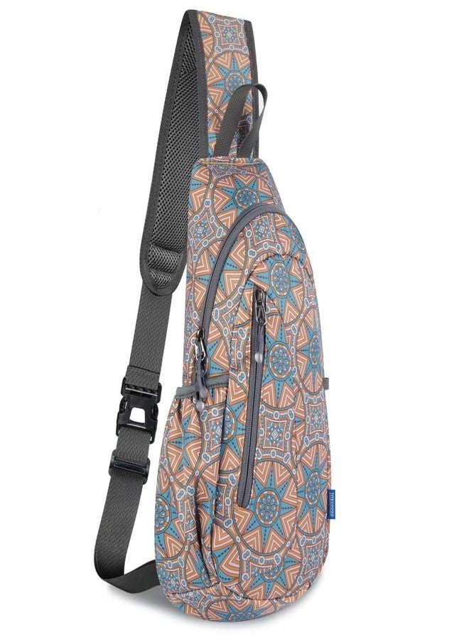 TITECOUGO Small Sling Bag Lightweight Crossbody Bag for Easter Gifts Women Men Hiking Backpack Travel Shoulder Bag Chest Daypack for Gym Work Outdoor Sports Mix-floral Pattern - Image 1
