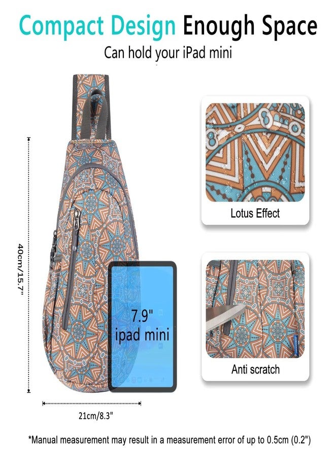 TITECOUGO Small Sling Bag Lightweight Crossbody Bag for Easter Gifts Women Men Hiking Backpack Travel Shoulder Bag Chest Daypack for Gym Work Outdoor Sports Mix-floral Pattern - Image 4