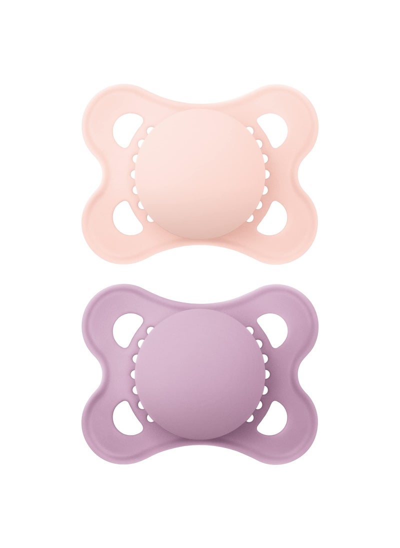 MAM Original Matte Baby Pacifier Nipple Shape Helps Promote Healthy Oral Development Sterilizer Case 2 Pack 06 Months Girl2 Count Pack Of 1  - Image 1