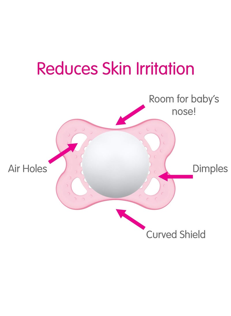 MAM Original Matte Baby Pacifier Nipple Shape Helps Promote Healthy Oral Development Sterilizer Case 2 Pack 06 Months Girl2 Count Pack Of 1  - Image 4
