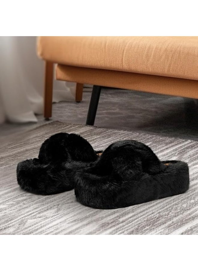 Lucky Kids Women's Slippers Cozy Memory Foam House Bedroom Slippers for Women Fuzzy Plush Comfy Faux Fur Lined Slide Shoes Anti-Skid Sole Trendy Gift Slippers - Image 5