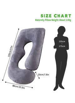 Arabest Pregnancy Pillows, Full Body Pillow with Removable Velvet Cover, Maternity Pillow for Pregnant Women (Grey)  - Image 5