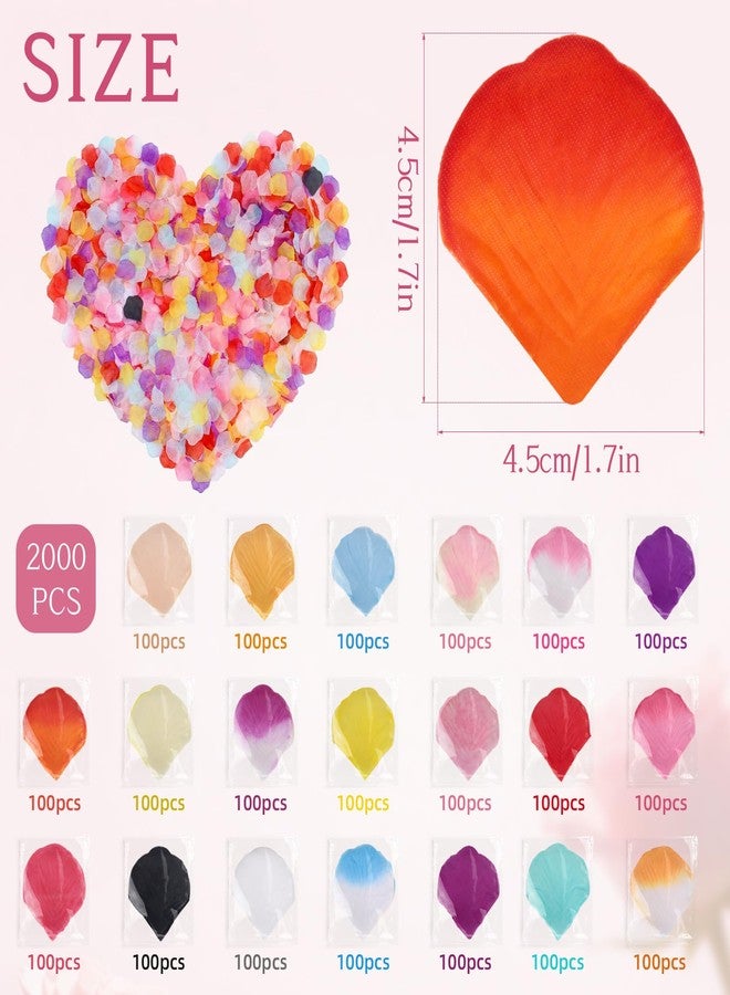 Gresorth Multicolor Artificial Silk Rose Petals Fake Petal Flower Decoration for Wedding Party - 2000 PCS - Image 2
