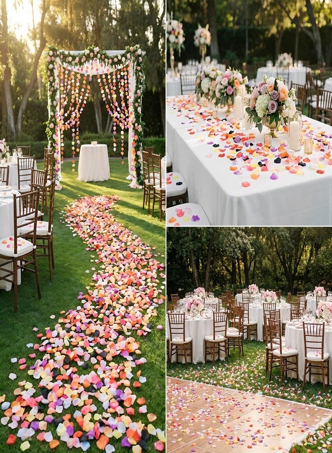 Gresorth Multicolor Artificial Silk Rose Petals Fake Petal Flower Decoration for Wedding Party - 2000 PCS - Image 5