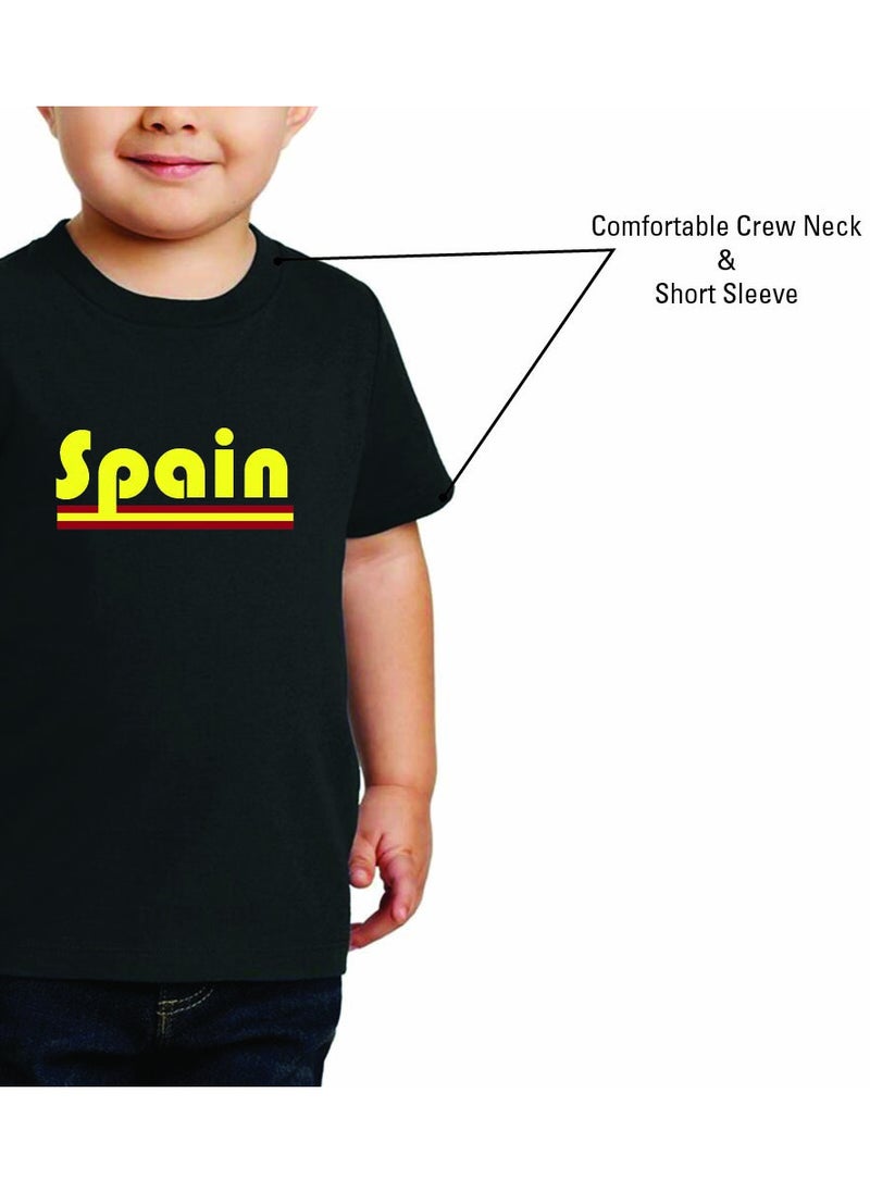 Generic - Spain Kids T-Shirt for Boys - Round Neck Short Sleeve Cotton T-Shirt - Soft and Comfortable Kids Boys Tshirt - Perfect for Spanish Souvenirs - Image 1