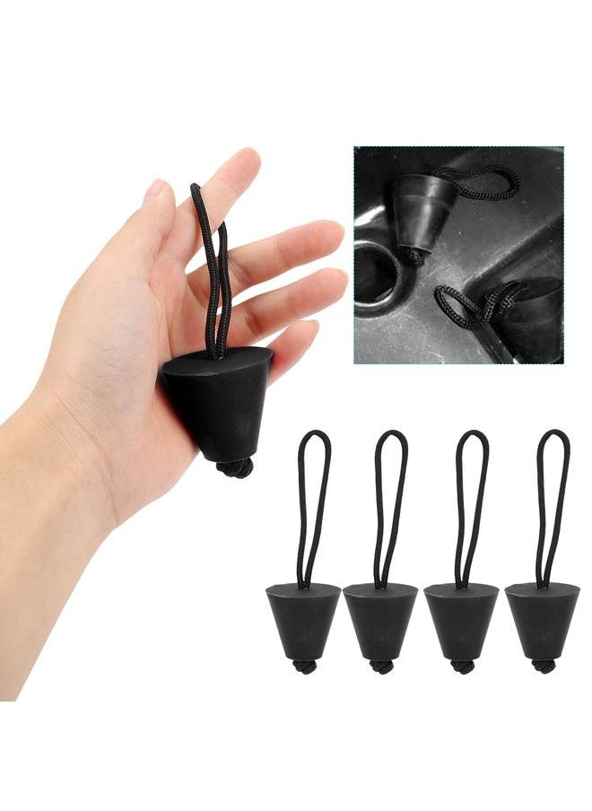 Thoraya 4pcs Universal Kayak Scupper Plug Kit Canoe Drain Holes Stopper  (Black)  - Image 5