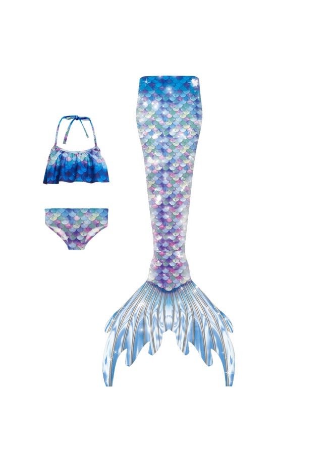 إسكدنيا 2023 الصيف الكبار ملابس السباحة فتاة حورية البحر ملابس السباحة حورية البحر الأميرة البدلة حورية البحر أداء البدلة الذيل اللون: E437 مجموعة ثلاث قطع - Image 1