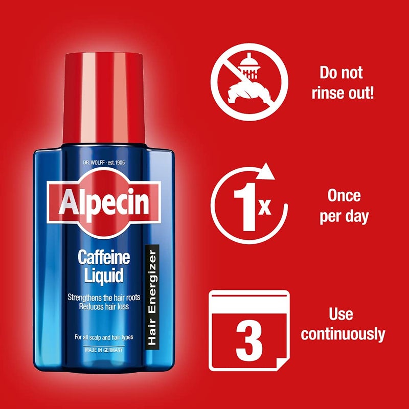 Alpecin Caffeine Liquid Scalp Tonic 2x 200ml  Hair Tonic for Hair Growth Prevents Hair Fall  Strengthens Hair Roots Reduces Hair Loss  Hair Energizer Vitalizer  Hair Gain Tonic - Image 5
