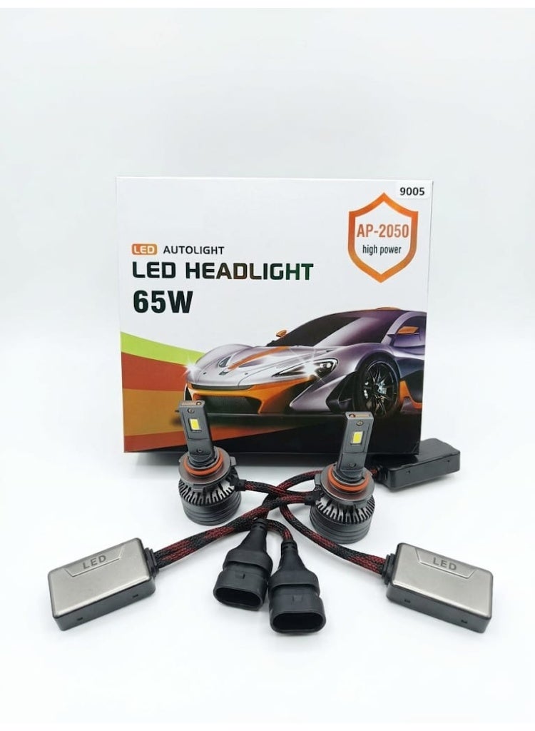 Pair of led Headlight Bulbs 65W Size : 9005 (HB3) - Image 1