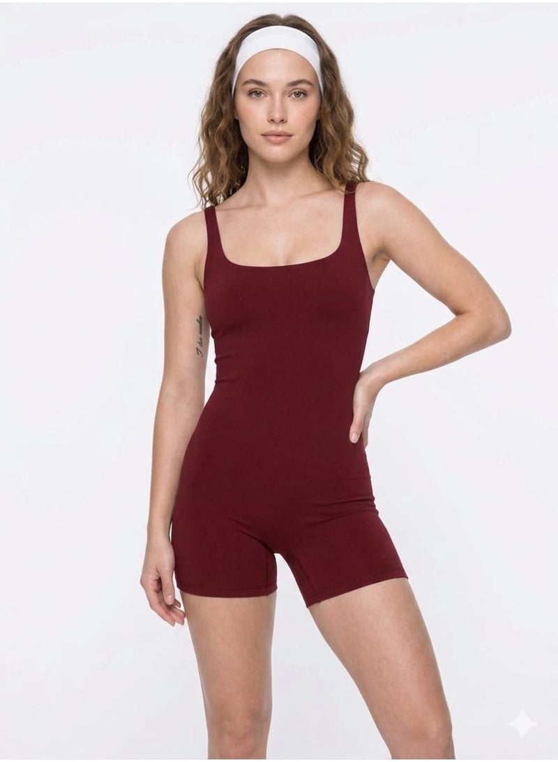 Shappex Women’s Ribbed Yoga Romper One Piece Workout Jumpsuit with Criss-Cross Back, Tummy Control & Sculpting Fit, Stretchy Breathable Activewear for Gym, Pilates & Everyday Wear - Image 1