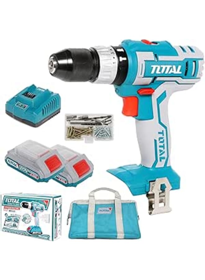 Total Lithium-Ion Impact Drill 20V 2Pc Battery 1Pc Charger Impact Function