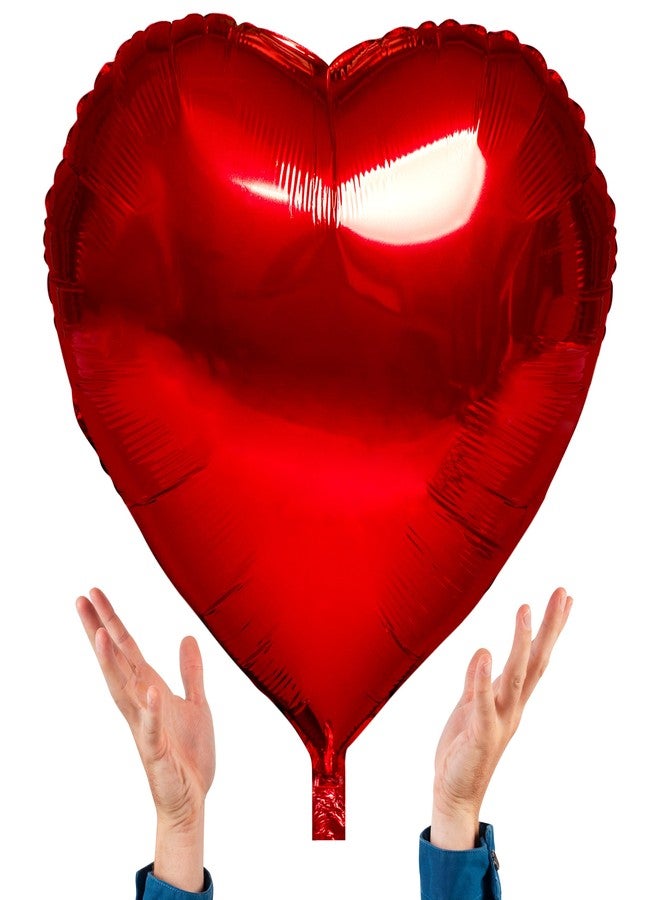 LINAYE 6PCS Heart Shaped Balloons - 32 Inch Large Red Heart Foil Balloons for Valentine's Day, Anniversary, Wedding Decor Decorations - Image 1
