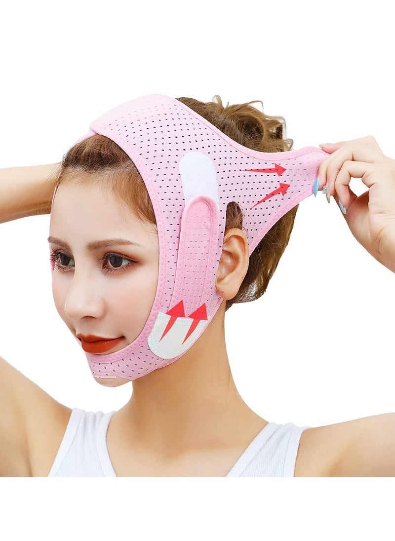 كابتن تيك Double Chin Reducer, Face Slimming Strap, V-Shaped Mask Chin up Face Lifting Belt for Women and Men, Anti- Wrinkle Face Mask, Lifting Bandage for Saggy Face Skin Reusable Mask Facial Slimming - Image 1