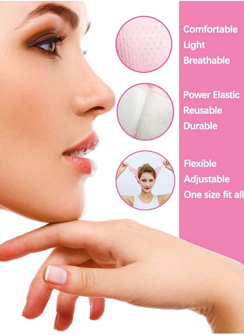 كابتن تيك Double Chin Reducer, Face Slimming Strap, V-Shaped Mask Chin up Face Lifting Belt for Women and Men, Anti- Wrinkle Face Mask, Lifting Bandage for Saggy Face Skin Reusable Mask Facial Slimming - Image 3