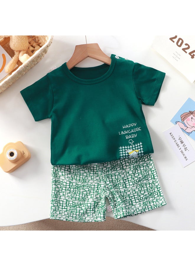 New Children's Wear Short-sleeved Suit Children's Short-sleeved Shorts Girls' Summer One-piece Boys' T-shirt Two-piece Baby Clothes