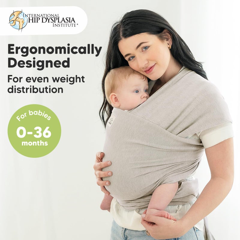 KeaBabies Baby Wrap Carrier - All in 1 Original Baby Carrier Newborn to Toddler Sling, Easy to Wear, Hands Free Bonding, Lightweight, Breathable Infant Wraps (Stone Gray) - Image 2