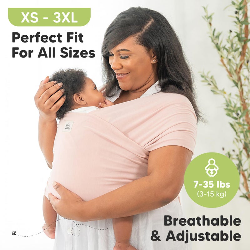 KeaBabies Baby Wrap Carrier - All in 1 Original Baby Carrier Newborn to Toddler Sling, Easy to Wear, Hands Free Bonding, Lightweight, Breathable Infant Wraps (Stone Gray) - Image 4