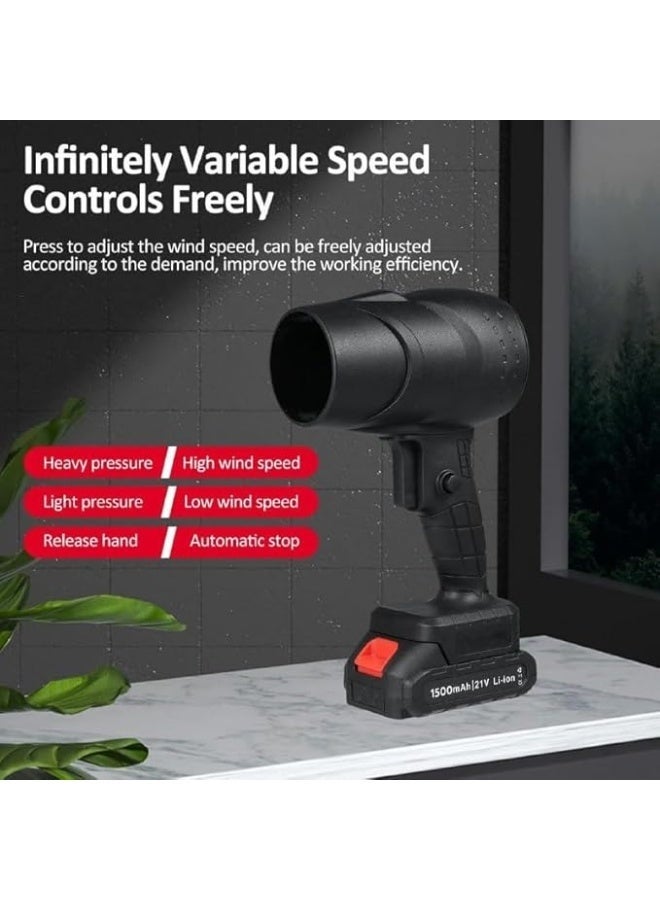 Portable Cordless Electric Air Blower with Powerful 12,000 RPM Turbo Motor for Cleaning and Drying Cars, Multi-Purpose Air Dryer with Rechargeable Lithium Battery, Ideal for Cleaning Dust, Leaves, and BBQ Grills - Image 2