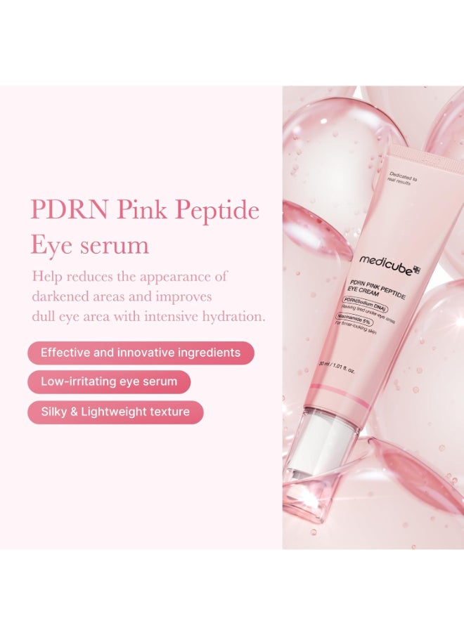 Medicube Salmon DNA PDRN Pink Peptide Eye Serum, Niacinamide and 99% Pure Retinol Eye Cream for Fine Lines, Dark Circles, Korean Skin Care  - Image 2