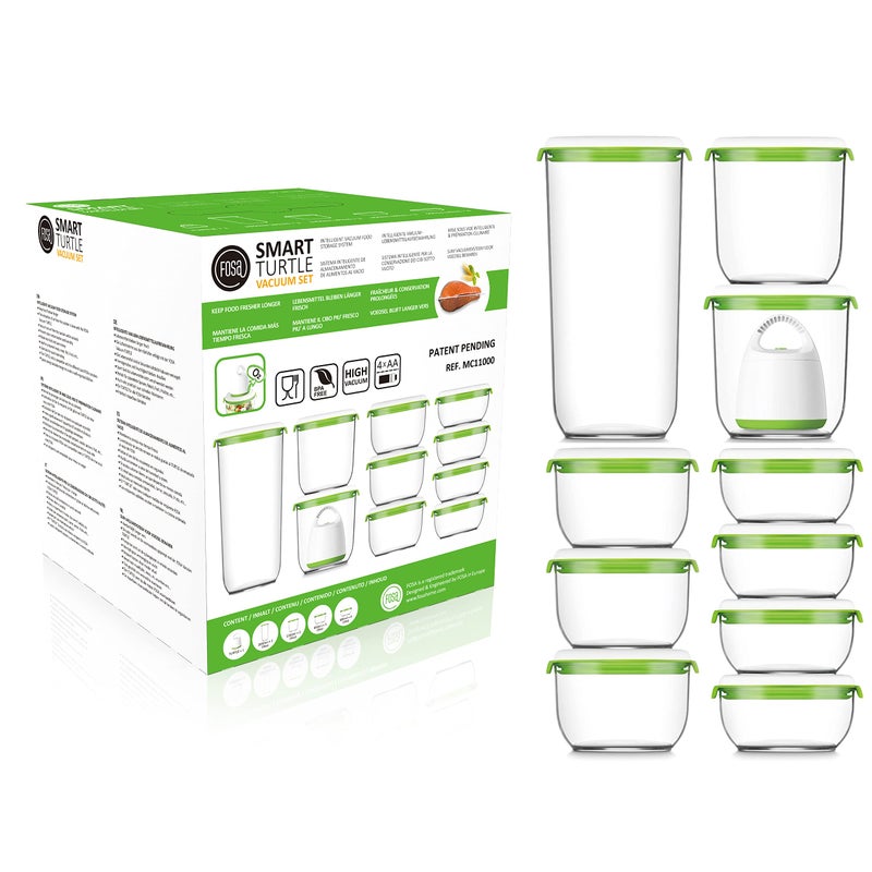 FOSA 1 x 2850ml Large Food Containers with Click-Button Vacuum Seal, Compatible Vacuum Food Storage System - Image 1
